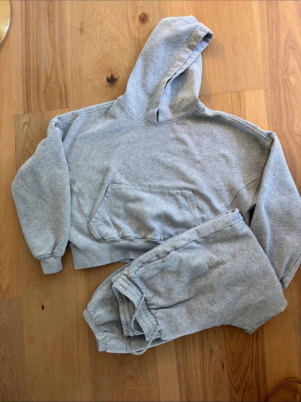 Old Navy Cropped Gray Hoodie & Sweatpants Set M and M tall